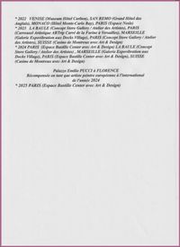 SUITE DE SES EXPOSITIONS DEPUIS LE DEBUT DE SA CARRIERE